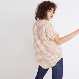 Madewell side-button gingham Courier shirt (M)